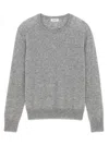 Saint Laurent Fine-knit Crew-neck Jumper In Grey