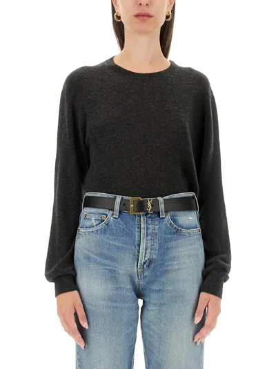 Saint Laurent Women Cashmere And Silk Sweater In Black