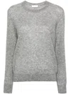 Saint Laurent Round Neck Sweater In Gray