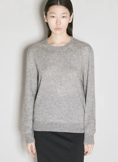 Saint Laurent Cashmere-and-silk Sweater In Grey