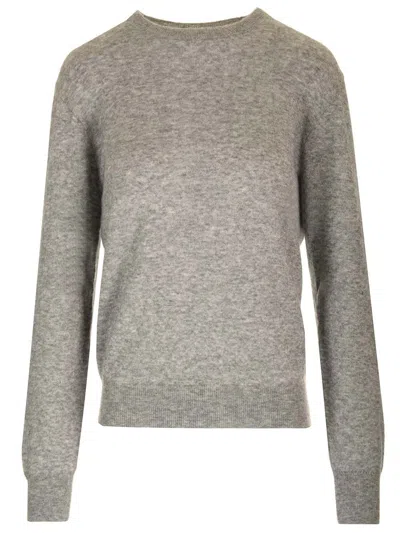 Saint Laurent Cashmere And Silk Sweater Knitwear Grey