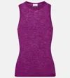 Saint Laurent Cashmere And Silk Tank Top In Blue