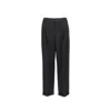 Saint Laurent High-waisted Black Trousers With Tone-on-tone Embossed Relief In Black