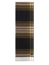 Saint Laurent Tartan Scarf In Cashmere And Wool In Multi