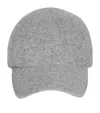 Saint Laurent Ribbed Knit Baseball Cap With Curved Brim In Grey