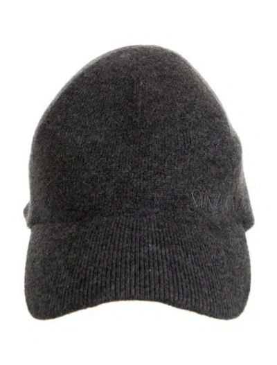 Pre-owned Saint Laurent Cashmere Baseball Cap W/tags In Gray