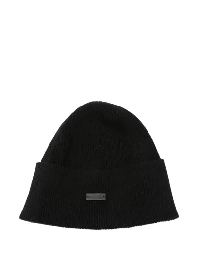 Pre-owned Saint Laurent Cashmere Beanie Hat In Black
