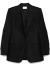 Saint Laurent Long-sleeved Suit Coat In Black