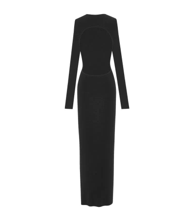 Saint Laurent Cashmere-blend Maxi Dress In Black