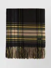 Saint Laurent Cashmere Blend Scarf Featuring Plaid Design In Brown