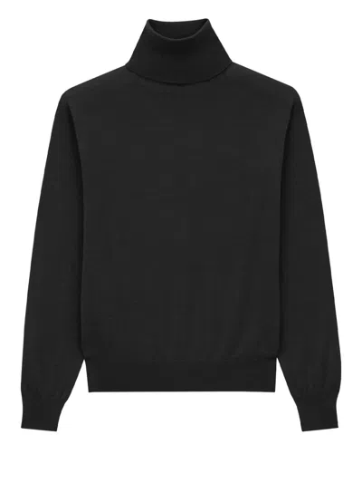Saint Laurent Cashmere Blend Sweater For Women - Fw25 In Black