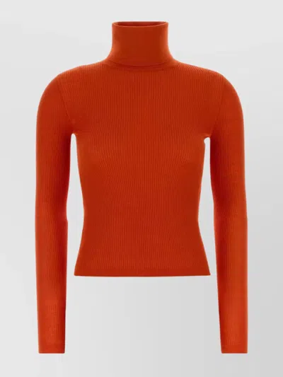 SAINT LAURENT CASHMERE BLEND TURTLENECK FITTED SWEATER