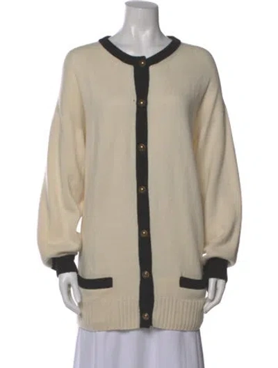 Pre-owned Saint Laurent Cashmere Colorblock Pattern Sweater In Neutral
