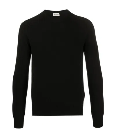 Saint Laurent Cashmere Crew Neck Jumper In Black
