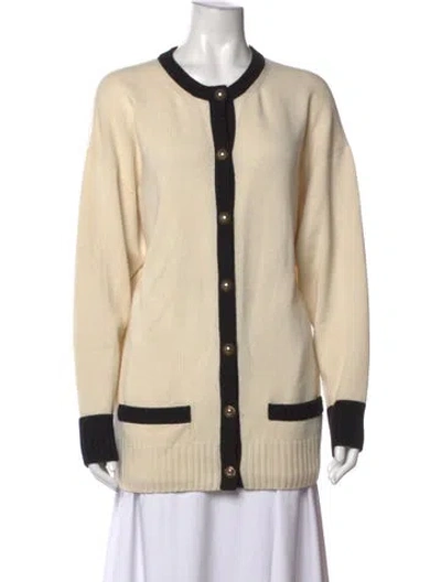 Pre-owned Saint Laurent Cashmere Crew Neck Sweater In Neutrals