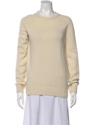 Pre-owned Saint Laurent Cashmere Crew Neck Sweater W/ Tags In Neutral
