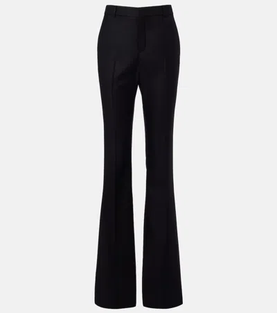 Saint Laurent Cashmere Flared Pants In Black