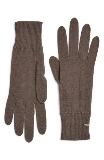 Saint Laurent Cashmere Gloves In Brown