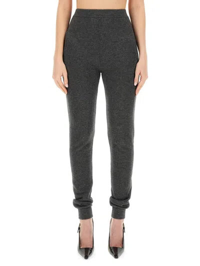 Saint Laurent Cashmere High-rise Leggings In Purple
