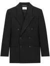 Saint Laurent Show Version Double-breasted Lapel Jacket In Black
