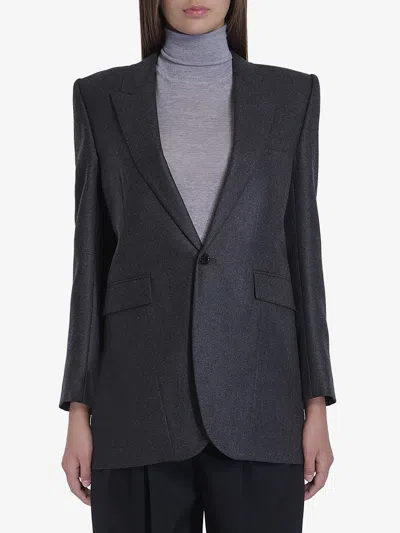 Saint Laurent Cashmere Jacket In Grey