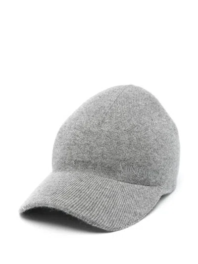 Saint Laurent Cashmere Knit Baseball Cap In Grey