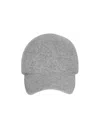 Saint Laurent Ribbed Knit Baseball Cap With Curved Brim In Gray
