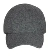 Saint Laurent Cashmere Logo Baseball Cap In Grey