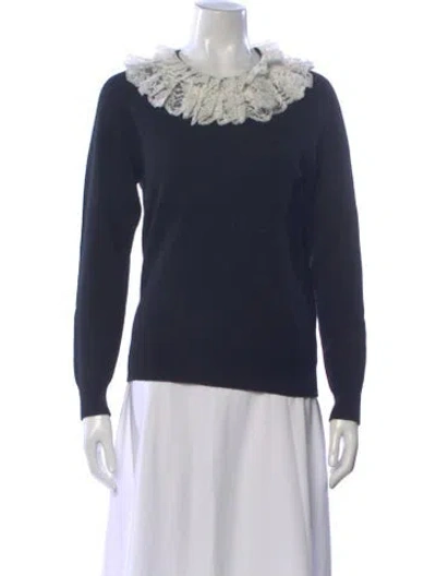 Pre-owned Saint Laurent Cashmere Mock Neck Sweater In Black