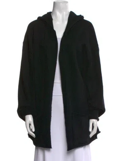 Pre-owned Saint Laurent Cashmere Open Front Sweater In Black