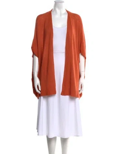 Pre-owned Saint Laurent Cashmere Open Front Sweater In Orange