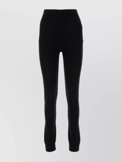 SAINT LAURENT CASHMERE RIBBED CUFF LEGGINGS