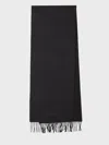 Saint Laurent Embroidered Logo Rectangular Scarf In Cashemre Jacquard Accessories In Black