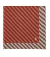 Saint Laurent Cashmere-silk Geometric Scarf In Brown