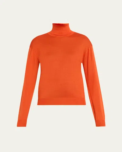 SAINT LAURENT CASHMERE-SILK TURTLENECK SWEATER