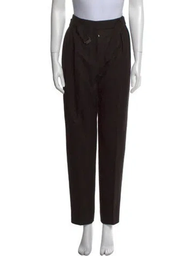 Pre-owned Saint Laurent Cashmere Straight Leg Pants In Black