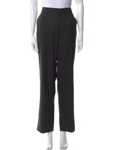 Pre-owned Saint Laurent Cashmere Straight Leg Pants In Black
