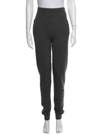 Pre-owned Saint Laurent Cashmere Straight Leg Pants In Grey