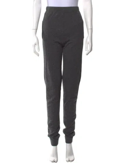 Pre-owned Saint Laurent Cashmere Straight Leg Pants In Grey