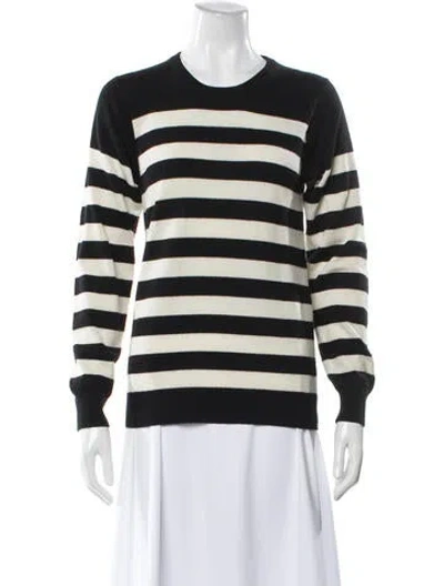 Pre-owned Saint Laurent Cashmere Striped Sweater In Black
