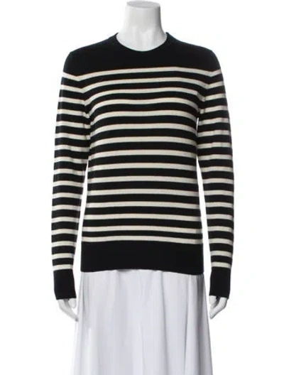 Pre-owned Saint Laurent Cashmere Striped Sweater In Black