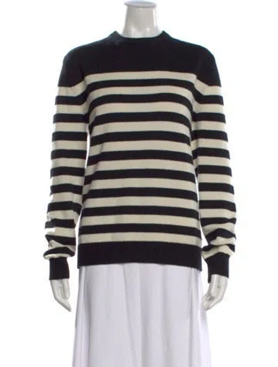 Pre-owned Saint Laurent Cashmere Striped Sweater In Black