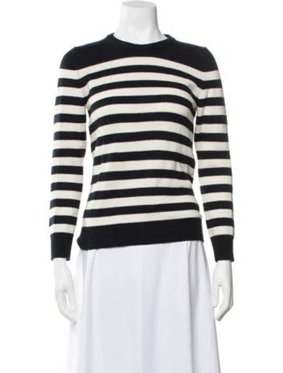 Pre-owned Saint Laurent Cashmere Striped Sweater In Black
