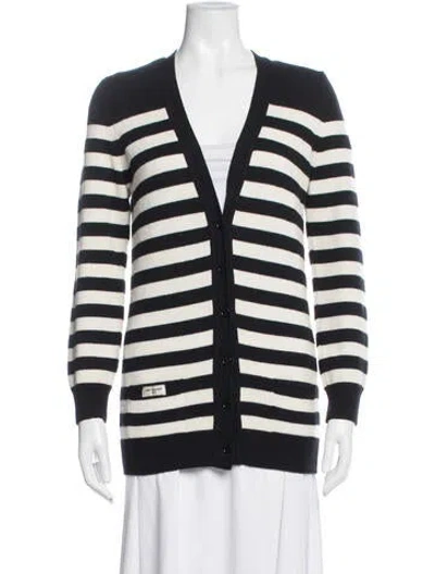 Pre-owned Saint Laurent Cashmere Striped Sweater In Black