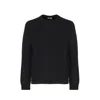 Saint Laurent Logo Patch Cashmere Jumper In Black