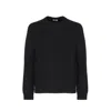 Saint Laurent Logo Patch Cashmere Jumper In Black