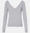 Saint Laurent Cashmere Sweater In Grey
