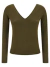 Saint Laurent Cashmere Sweater Sweaters And Cardigans Green In Green