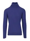 Saint Laurent Cashmere Turtleneck Knitwear Blue In Blue