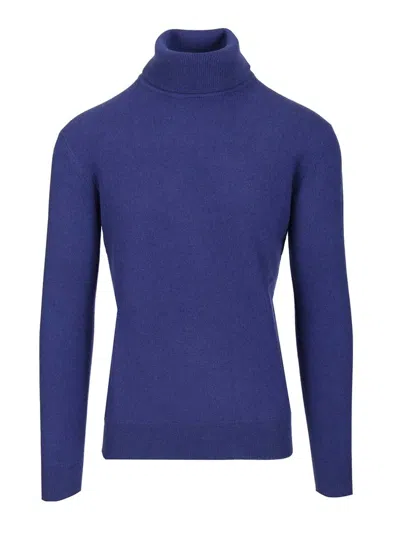 Saint Laurent Cashmere Turtleneck Knitwear Blue